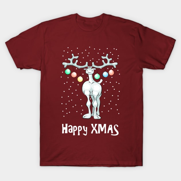 Happy XMAS reindeer T-Shirt by Unelmoija